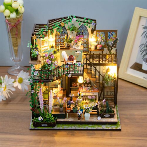 手工DIY小屋子模型玩具房子木质礼物拼接女生家别墅阁楼达西花园