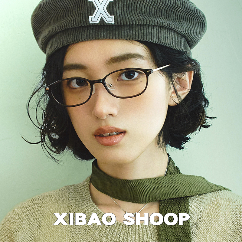 日系小框茶色眼镜近视女可配度数超轻钛架眼睛框架素颜神器显脸小