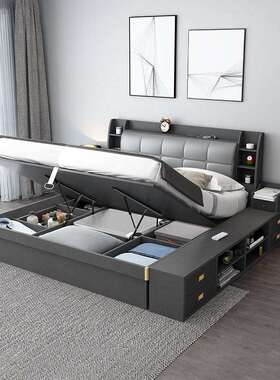 Wpd气动高箱储物床1.8米1.2m1.5主卧小户型收纳