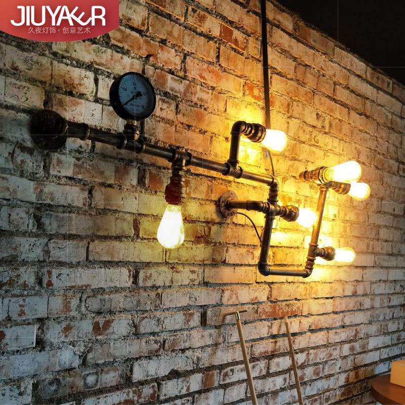 美式LOFT复古壁灯工业风酒吧网咖啡餐厅走廊过道墙壁水管装饰灯具