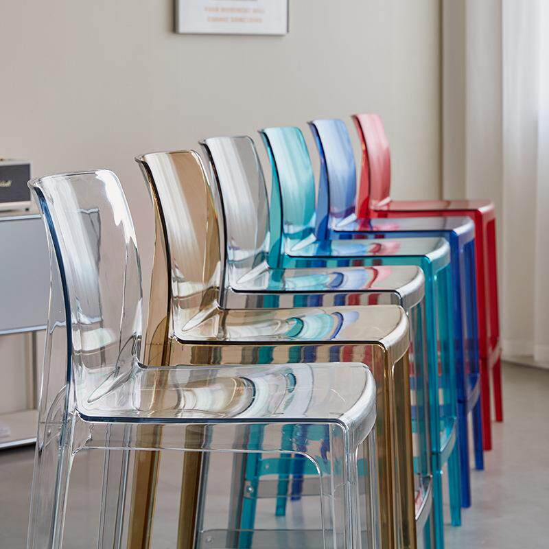 北欧吧椅透明亚克力创意咖啡厅奶茶店吧台凳轻奢家用简约高脚椅