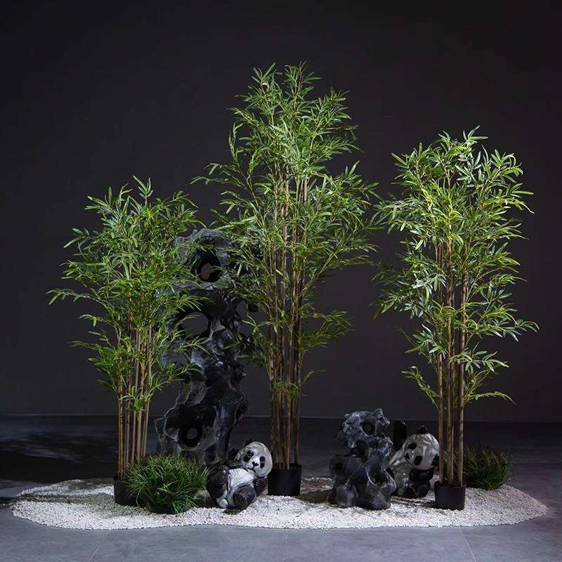 仿真竹子造景屏风隔断室内装饰假竹子高档细水毛竹新中式绿植景观