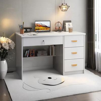 书桌卧室现代简约家用办公桌写字收银台出租房学生电脑桌子带抽屉