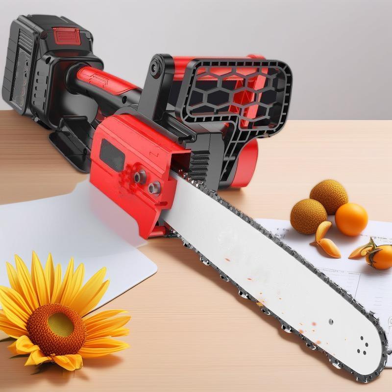 德国电锯充电手提式家用砍树伐木锯户外锯树电动小型修枝锯电链锯