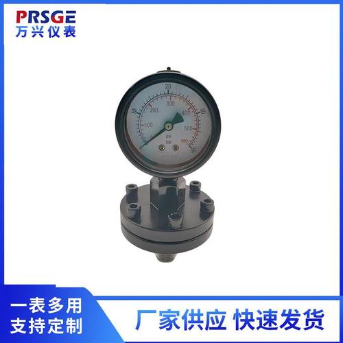 厂家供应海上防腐隔膜压力表 Y100B/WK/ML-G1/2整体喷t黑隔膜压力