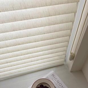 新中式古风亚麻香格里拉窗帘遮光阳台办公室免打孔百叶帘电动卷帘