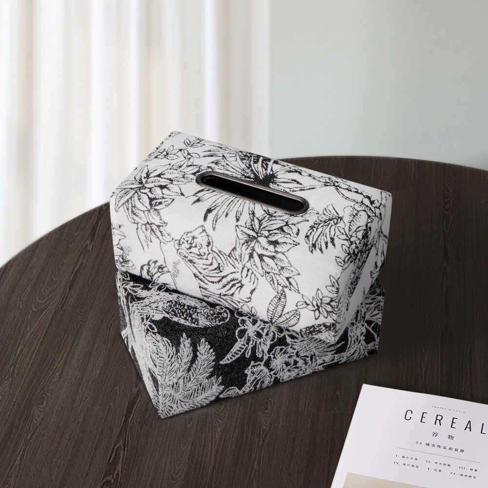轻奢复古提花纸巾收纳盒餐桌布艺抽象抽纸盒家用客厅桌面装饰摆件,电子元器件市场,其它元器件,淘宝优惠券,粉丝福利购,淘宝优惠卷