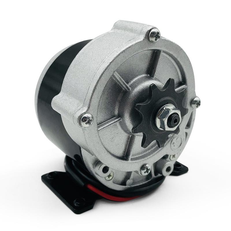 24V250W有刷A形轮减速电机 1016Z永磁直流炒货机电机齿轮带脚