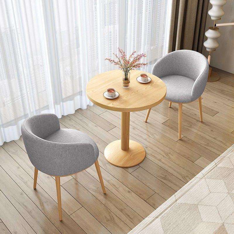 北欧洽谈轻奢岩桌椅组合接待奶茶阳台会客休闲办公室圆桌餐桌家用