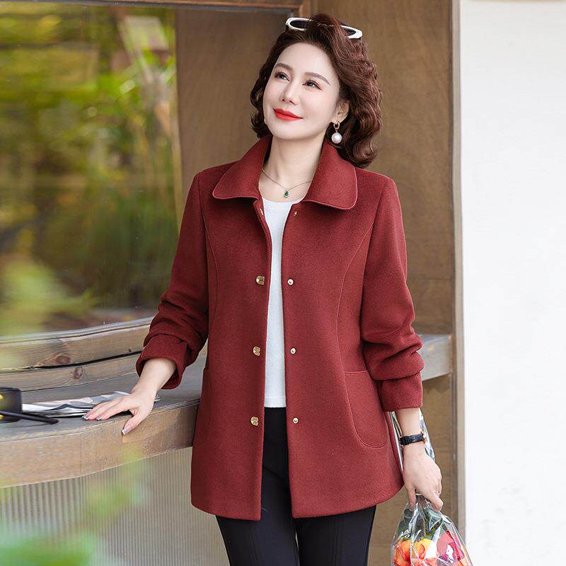 2025年女装新品春装40-60岁春季妈妈薄款外套50岁中年女翻领开衫