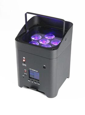 无线DMX电池帕灯LED4颗6颗RGBWAUV六合一18W充电遥控染色灯Par灯