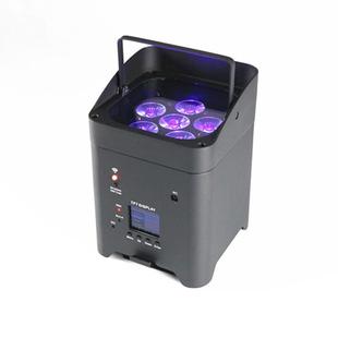 无线DMX电池帕灯LED4颗6颗RGBWAUV六合一18W充电遥控染色灯Par灯