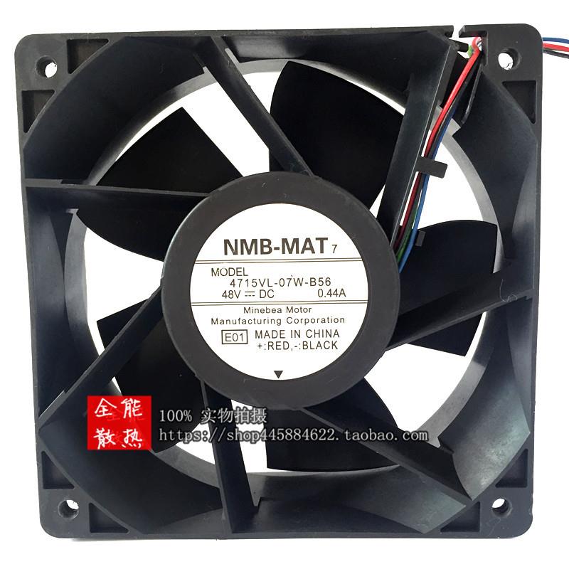美蓓亚NMB 4715VL-07W-B56 48V 0.44A 12038 12CM温控PWM散热风扇