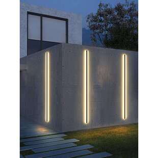 太阳能壁灯户外防水长条感应灯现代简约外墙门前灯别墅庭院洗墙灯