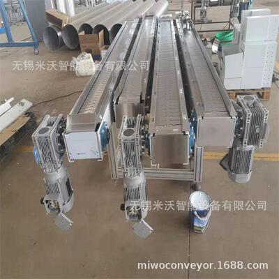 分道多道设计链板通道输送 不锈钢链板输送线 电池电子元器件输送