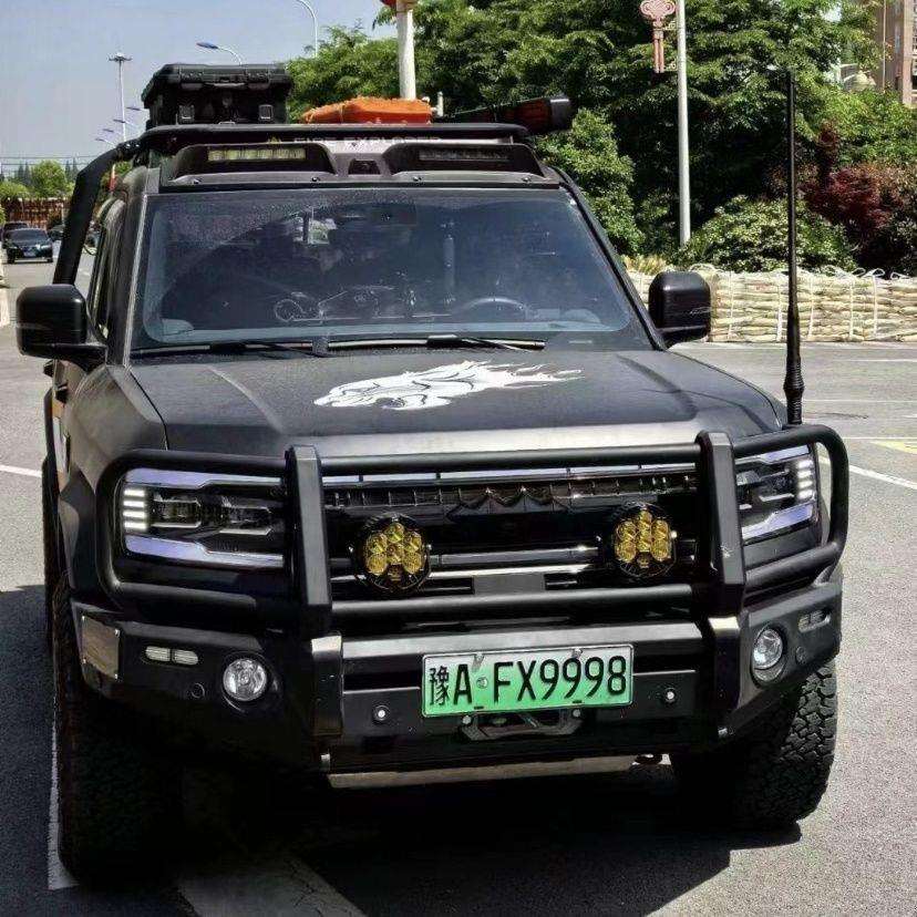 方程豹5鼎尖牛栏杠前杠竞技杠水箱护板内置绞盘架不影响原车系统