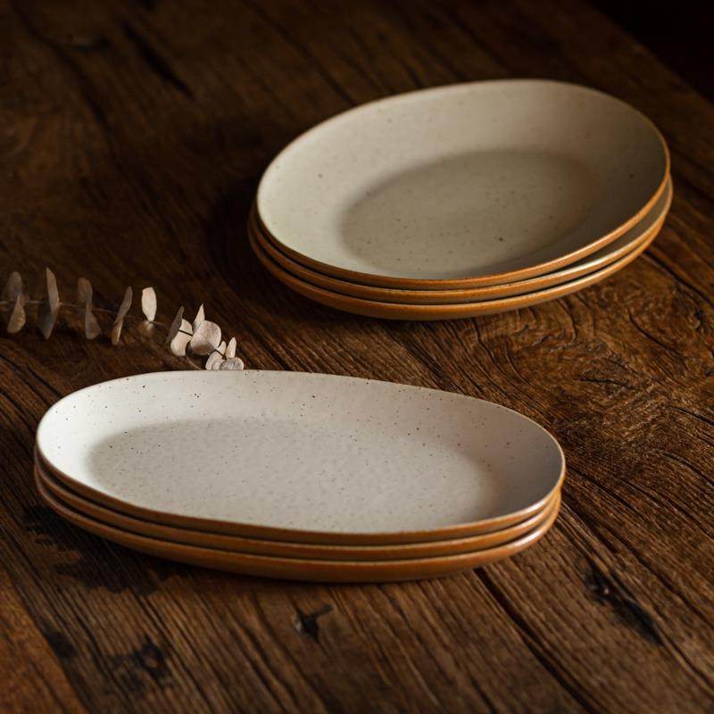 粗陶复古白长条盘椭圆盘浅盘汤盘异型餐盘茶点盘甜品盘炒菜盘,电子元器件市场,其它元器件,淘宝优惠券,粉丝福利购,淘宝优惠卷