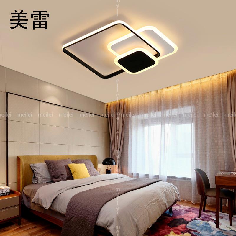 北欧简约现代卧室灯创意个性家用温馨浪漫方形房间灯led吸顶灯