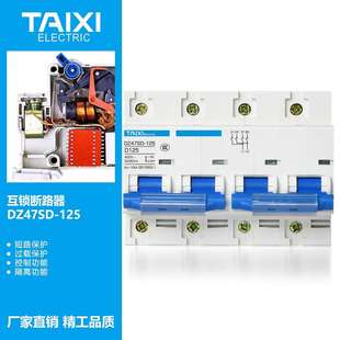 泰西DZ47SD-125小型互锁断路器125A光伏太阳能电源切换双电路转换