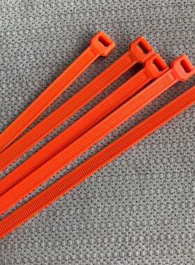 橙色橘色扎带10x920 荧光色桔黄色橘红色桔色捆绑带大号束线带