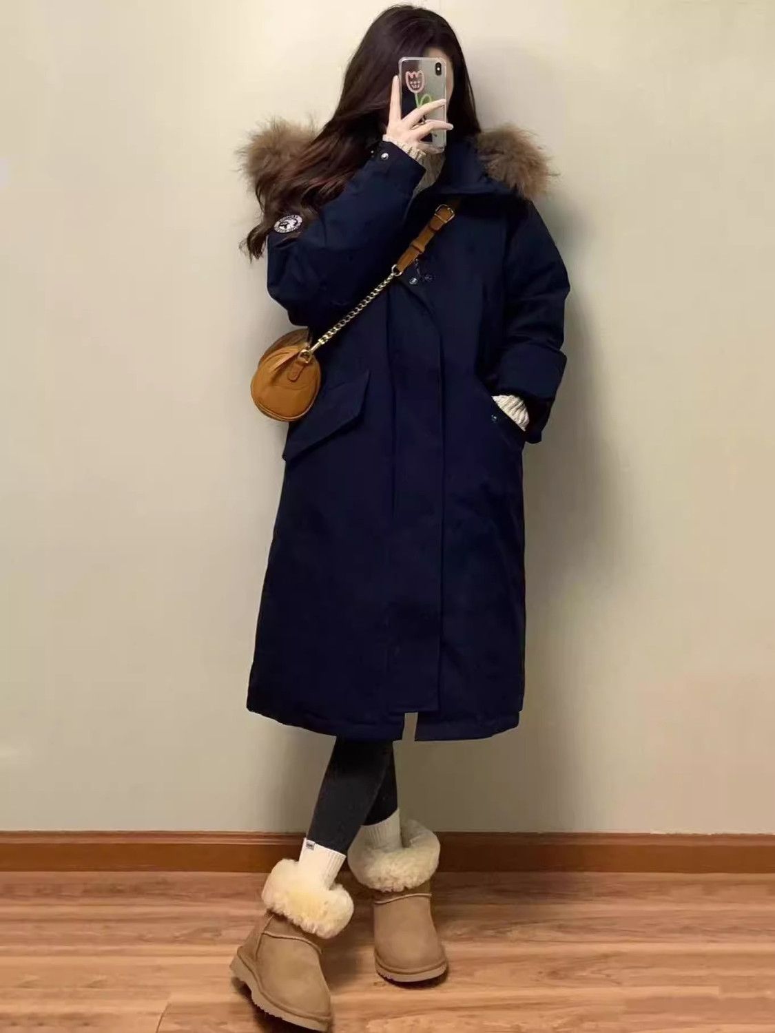 2025年新款冬季长款工装派克服羽绒棉服女覆古小个子棉袄情侣外套