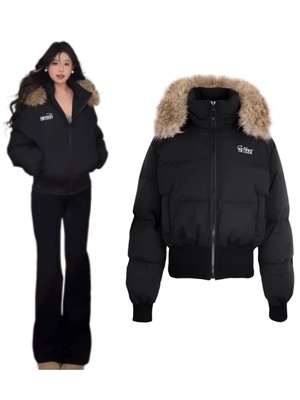 黑色棉服女冬季2025新款爆款小个子短款加厚棉衣外套女冬季