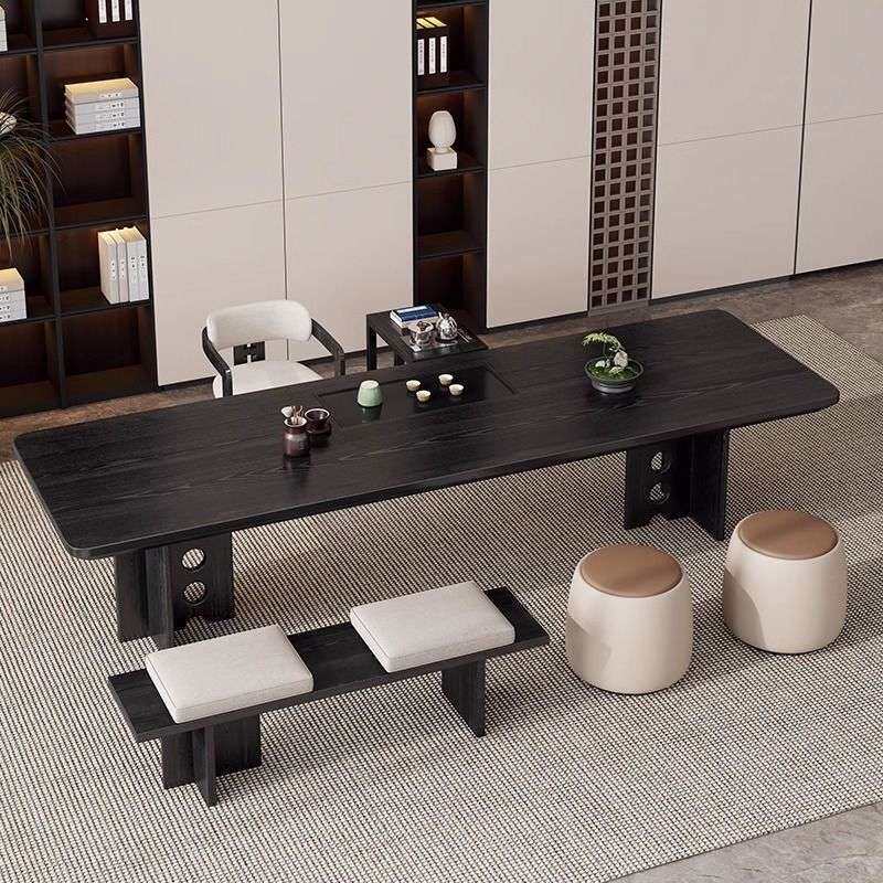实木茶桌大板桌椅家用轻奢现代办金属加工件/五金加工