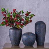 手工做旧泡泡釉花瓶粗陶陶瓷花盆陶罐坛子插花器复古客厅装 饰摆件