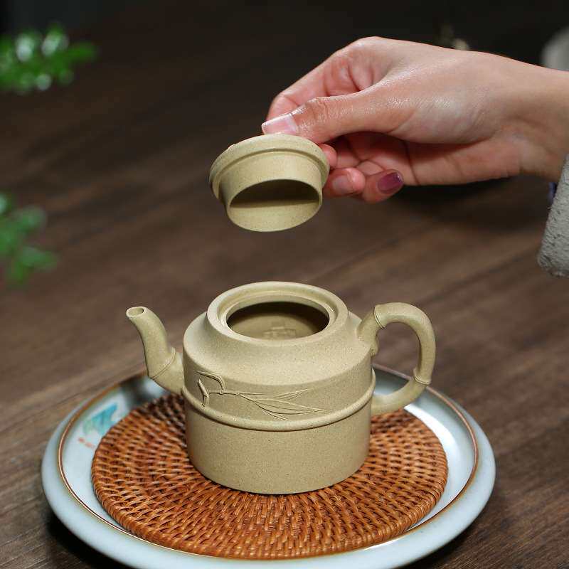 宜兴名家紫砂壶手工原矿本山绿泥泡茶壶 君竹茶壶功夫泡茶具