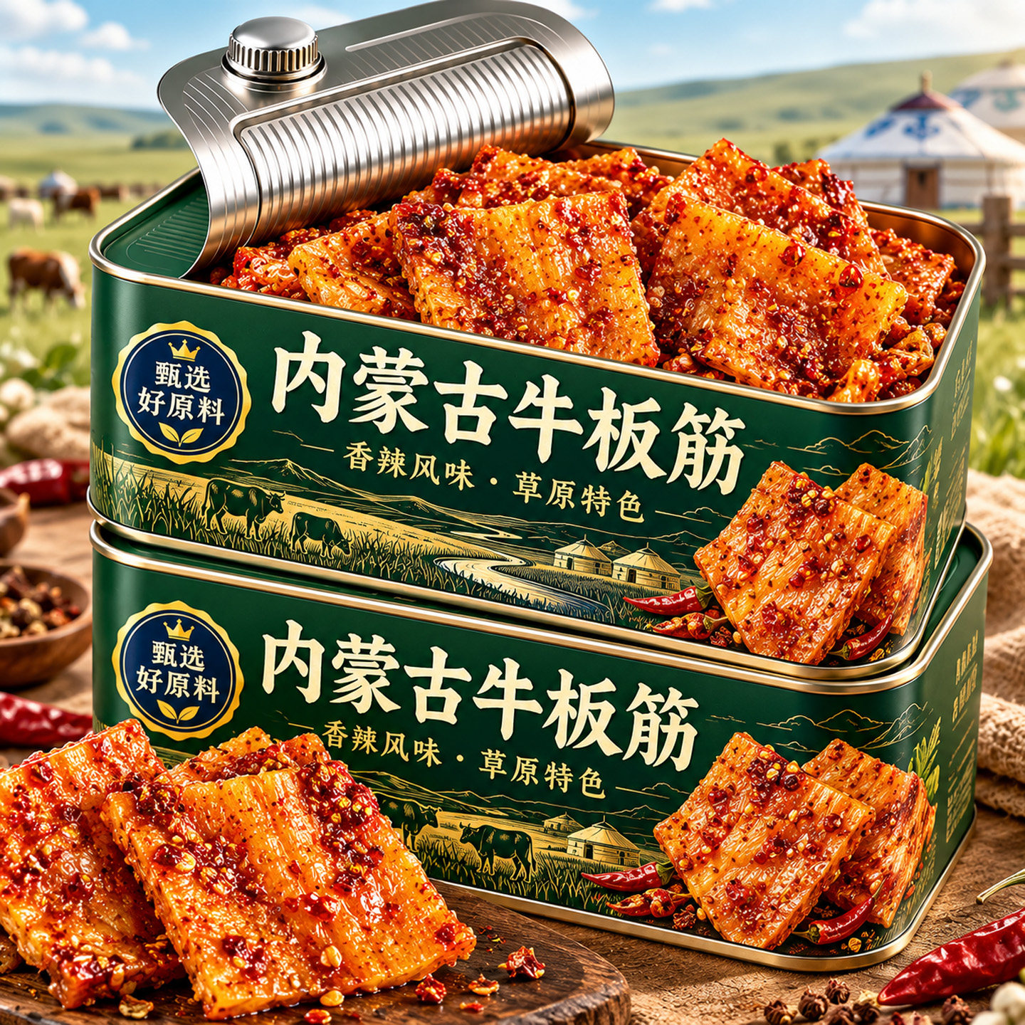 牛板筋内蒙古大块手撕即食香辣