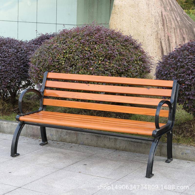 公园椅户外长椅广场庭院小区休闲座椅防腐木塑木靠背长排椅长条凳