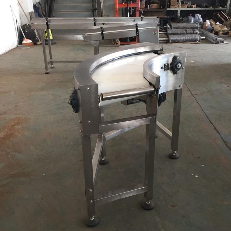 90度180度转弯机环形输送机不锈钢食品输送机刀口滚筒转弯机