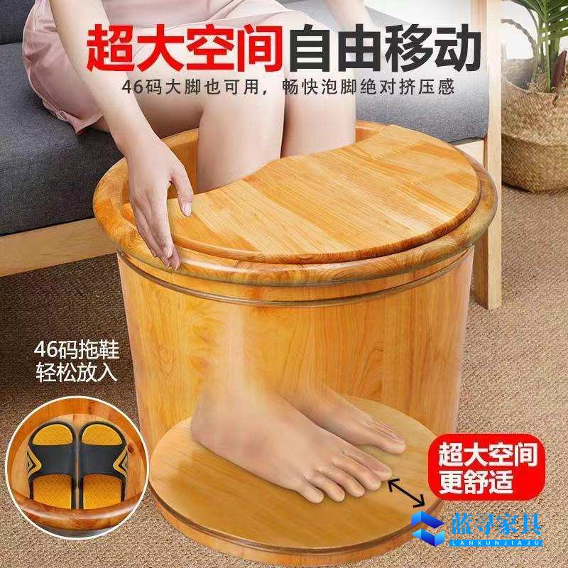 香柏木泡脚桶保温桶实木足浴盆厂家直销木桶泡脚家用高深桶洗脚桶