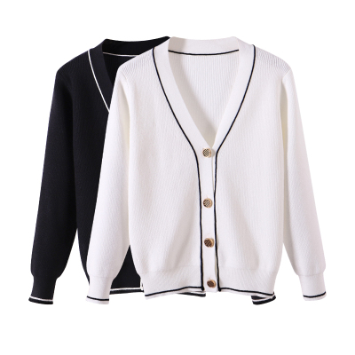 韩版通勤V领加厚不起球女护士毛衣外套 秋冬加绒纯色修身长袖开衫