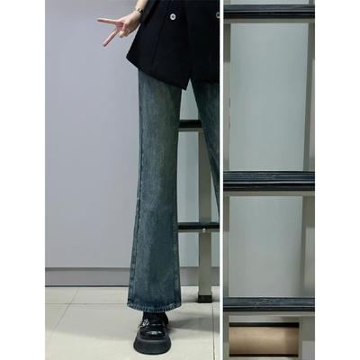 覆古微喇牛仔裤女夏季新款大尺码胖mm高腰宽松显瘦梨形身材阔腿长