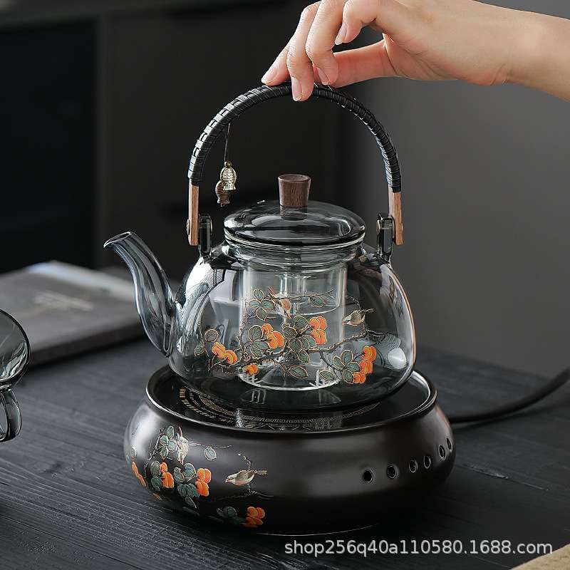电陶炉煮茶器玻璃陶瓷煮茶蒸茶壶全家用小型黑茶煮茶炉养生壶套装