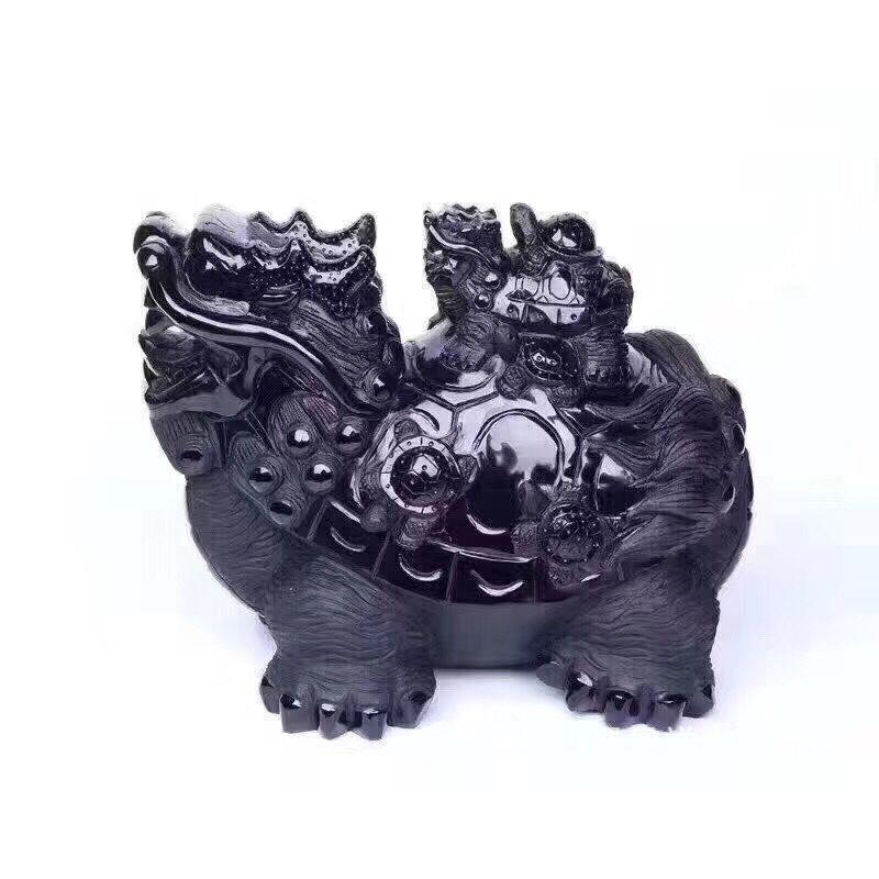 矿宝珠宝 厂供天然九头龟龙龟摆件 家居办公室摆饰