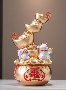 创意日进斗金聚宝盆摆件入户玄关酒柜招财聚财财位家用旺宅工艺品