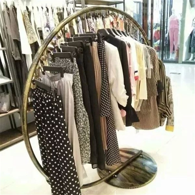 服装店展示架衣架落地女装中岛货架铁艺衣服架子服装架挂衣侧挂架
