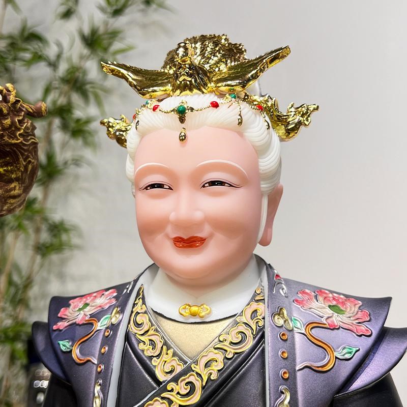黑老太太神像家用供奉实心汉白玉东北铁刹山黑妈妈真身像佛像摆件