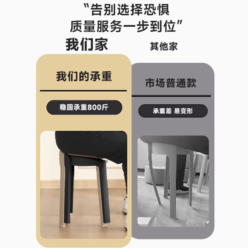 凳子家用客厅可叠放餐椅塑料加厚客人备用板凳不占空间风车凳高凳