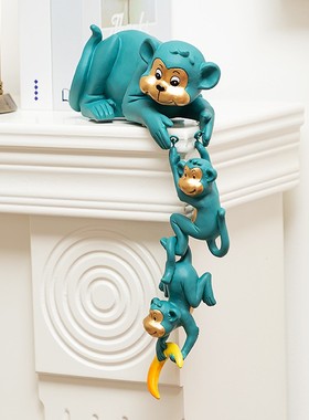 慧心巧聚中式桌面摆件猴子家居饰品创意客厅书房玄关装饰小摆设