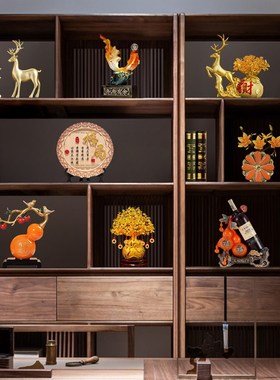 新中式酒柜装饰品家居客厅高档轻奢摆件办公室软装餐边柜工艺品