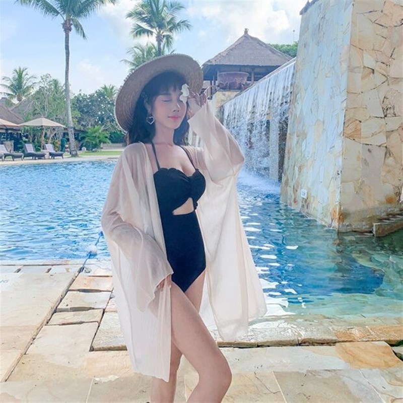 海边防晒衫可下水沙滩度假温泉薄外套百搭宽松泳衣外搭比基尼罩衫