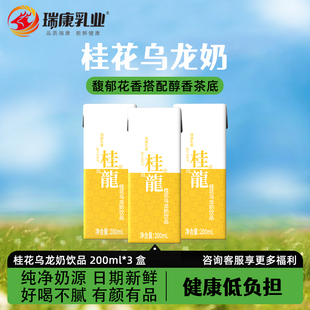 瑞康桂花乌龙牛奶茶200ml盒装营养生牛乳休闲办公风味饮品早餐奶