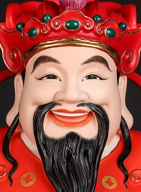 墨梵陶瓷财神爷佛像招财家用财神爷神像店铺公司开业文财神摆件