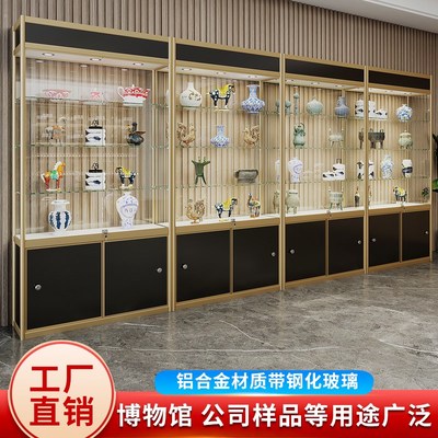 博物馆古董展示柜文物字画收藏品玉瓷器木质展览台珠宝玻璃柜定制