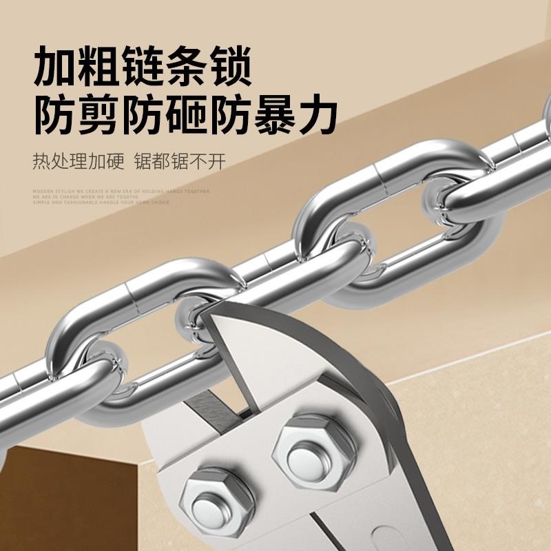 老式链条长锁铁链子电动车自行车筐防盗户外防水防锈挂锁钥匙门锁