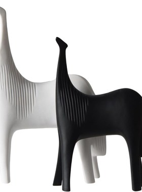 创意家居抽象对马工艺品摆件客厅卧室电视柜摆饰软装饰品样板间