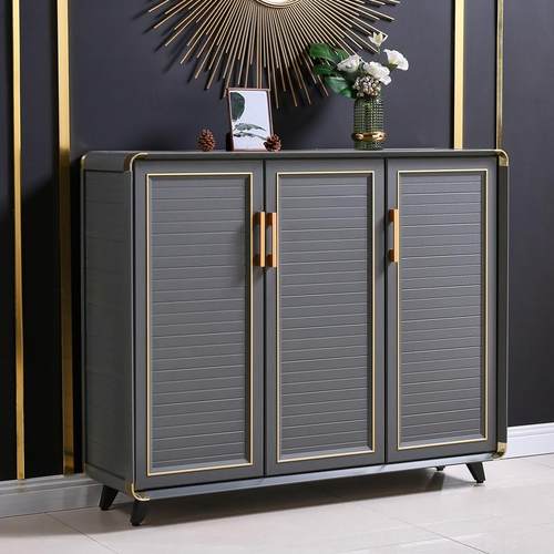 Fls铝合金鞋柜家用门口现代简约阳台户外防水防晒简易全铝储物柜